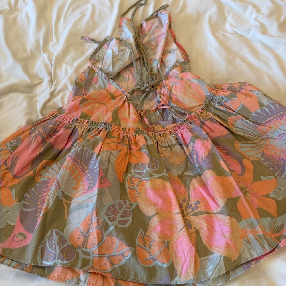 NWOT Free People Rainforest Cotton Mini Dress Women’s Medium - Picture 5 of 8